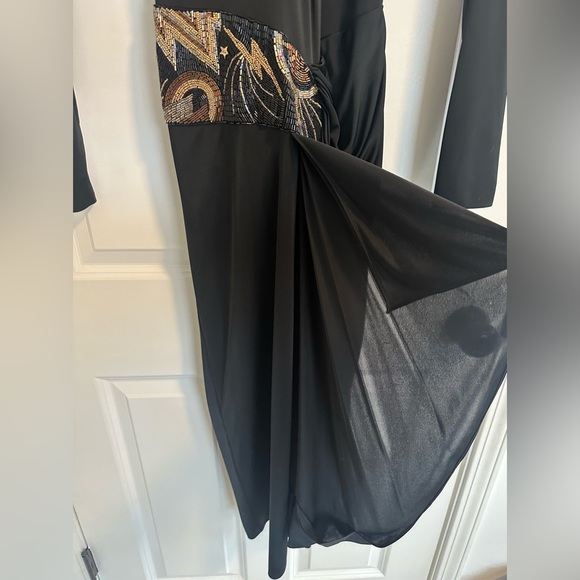 Vintage Casadei Neiman Marcus Beaded Open Back Black Dress size M - Picture 9 of 16